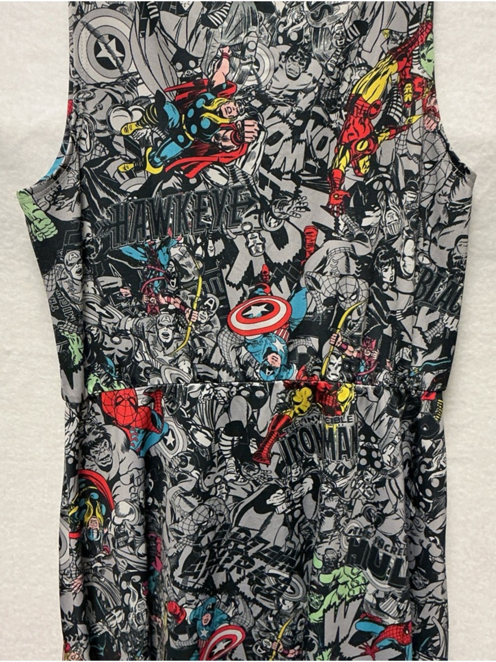 Marvel Graphic Tank Dress in Black, White, Red and Blue Sz S 1064 - Picture 6 of 9
